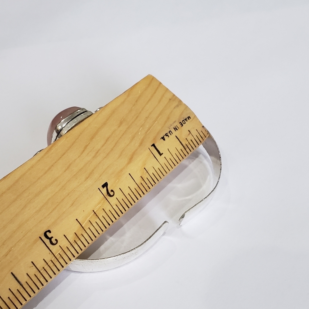 Beautiful Handmade Pink Solar Quartz Garnet 925 Bangle Bracelet - Picture 9 of 12